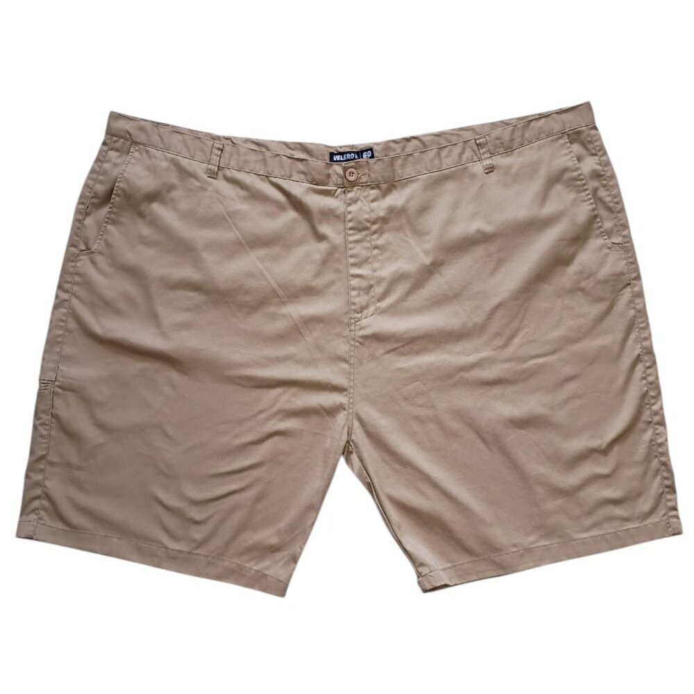 VELERO Men’s Shorts 60 Big & Tall Khaki Flat Front Casual Comfort